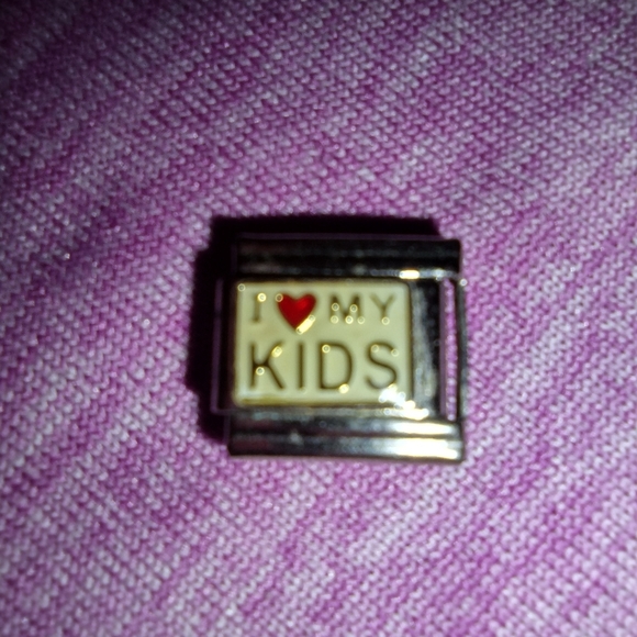"I ♥️ MY KIDS" Italian Stainless Steel Charm Link - Picture 6 of 6